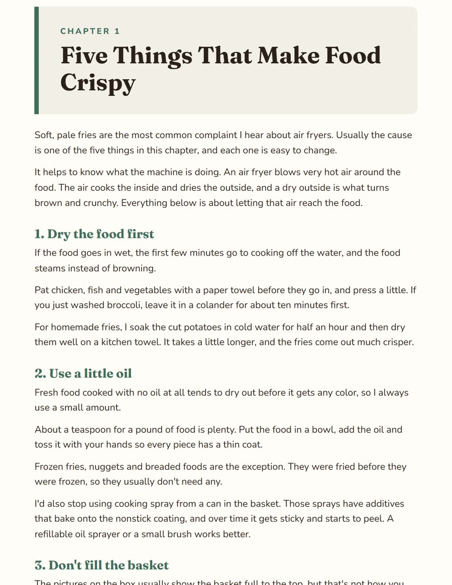 Guide page: Five Things That Make Food Crispy